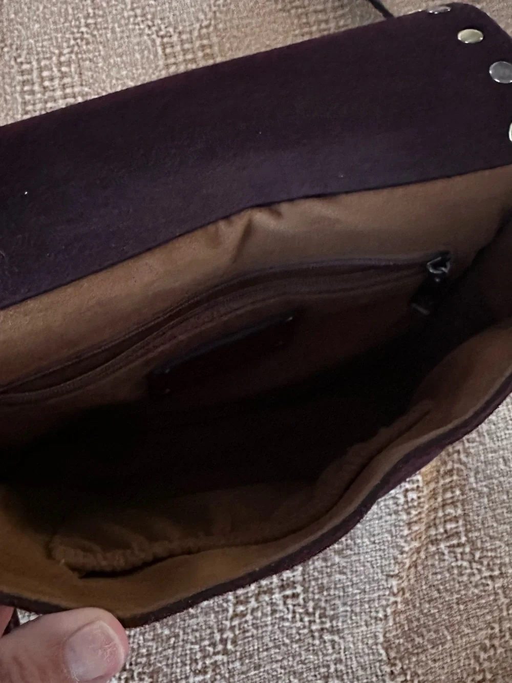 Patricia Nash Dark Brown Studded sude  Leather Crossbody